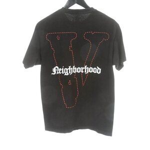 Vlone x Neighborhood Red Skull Stitched Black T-Shirt Logo Cotton M Streetwear